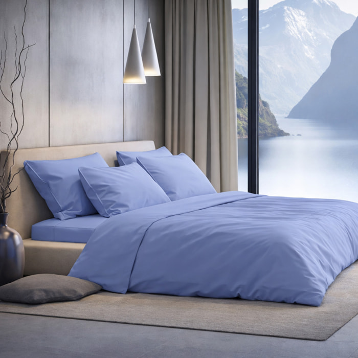SARTORIALE Completo letto Elegance Tinta Unita in Percalle_Matrimoniale_Fiordaliso