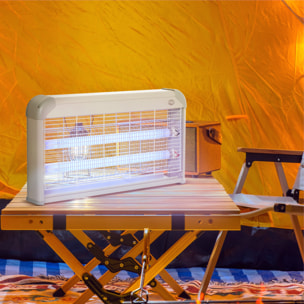 Lámpara Antimosquitos Eléctrico Profesional Mata Mosquitos Eléctrico 15W de Cada Tubo área 60m² con Luz UV para Exterior e Interior