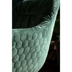 Chaise avec accoudoirs pivotante Colmar velours vert Kare Design