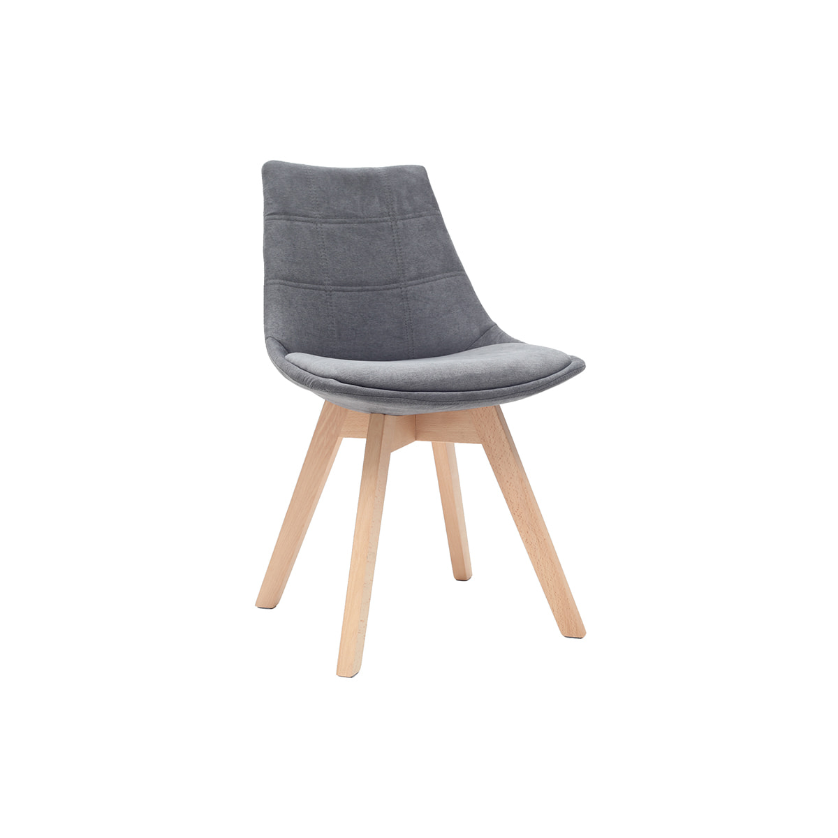 Chaises scandinaves en tissu gris foncé et bois clair (lot de 2) MATILDE