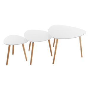 Juego de 3 mesas nido 'mileo' blanco