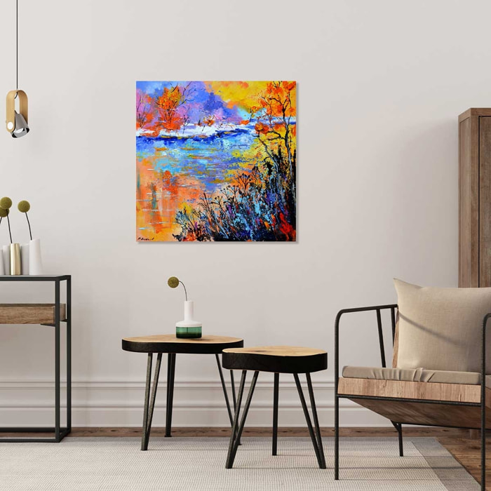 Tableau abstrait reflets d'eaux Toile imprimée