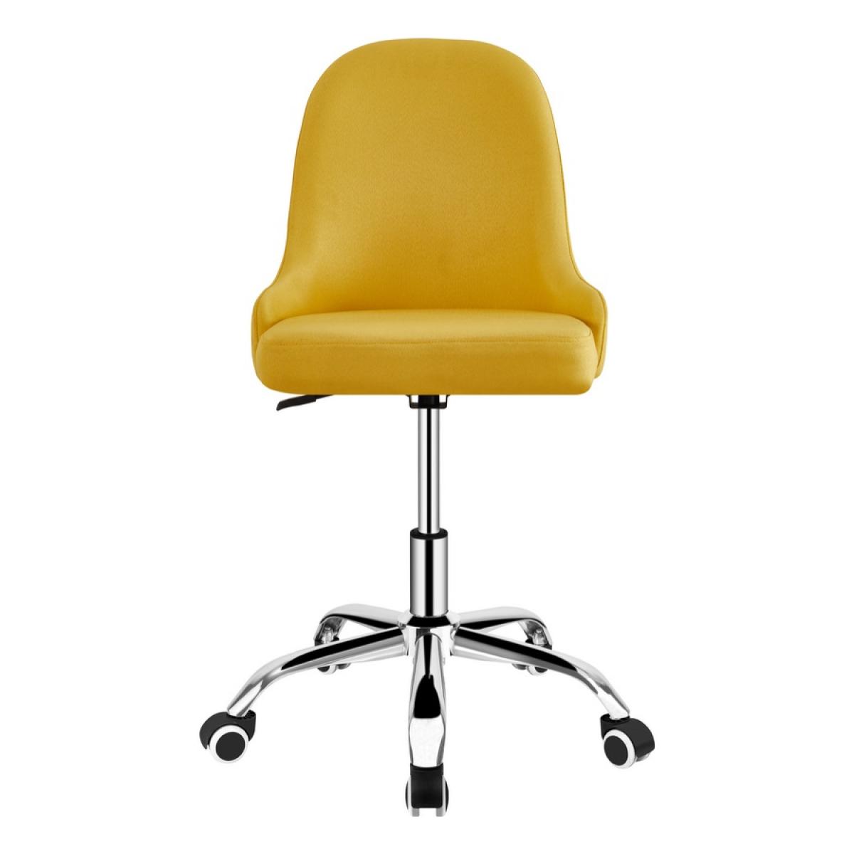 Poltroncina girevole in lino, colore giallo - Abby