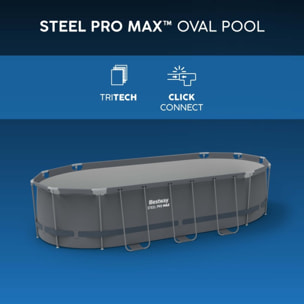 Bestway Piscine hors sol tubulaire ovale Bestway Steel Pro Max 549 x 274 x 122 cm gris sans accessoires