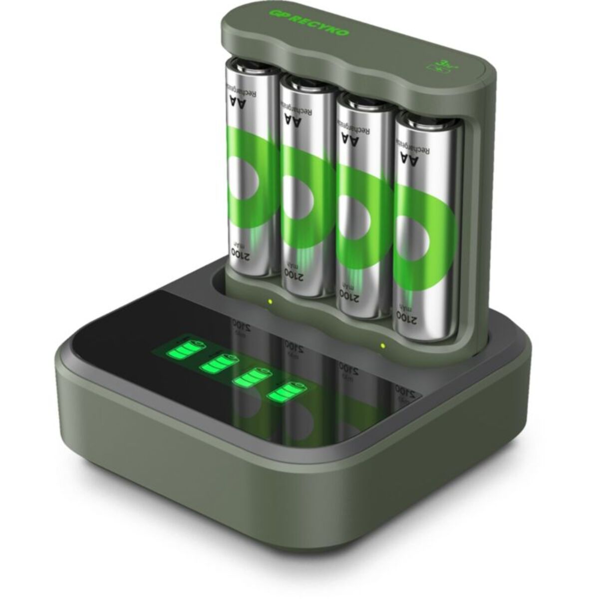 Chargeur de piles GP + LR06 AA x4 2100mAh + station de charge