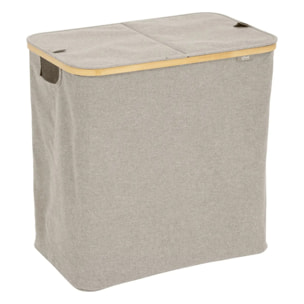 Panier à linge "Tidy box" 80L pliable double gris