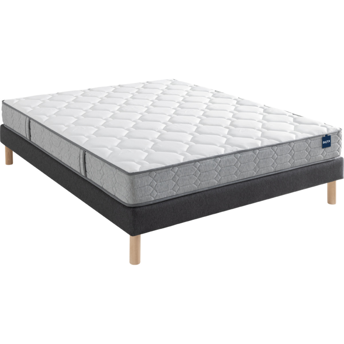 Ensemble UNIVERSAL 2 placesMatelas H 21 cm avec sommiers ferme|confort équilibré