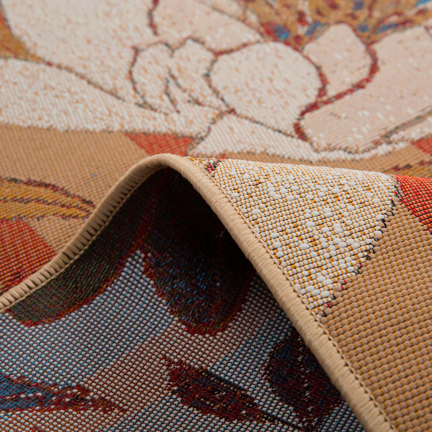 LIDO - Tapis intérieur/extérieur à motif floraux multicolores