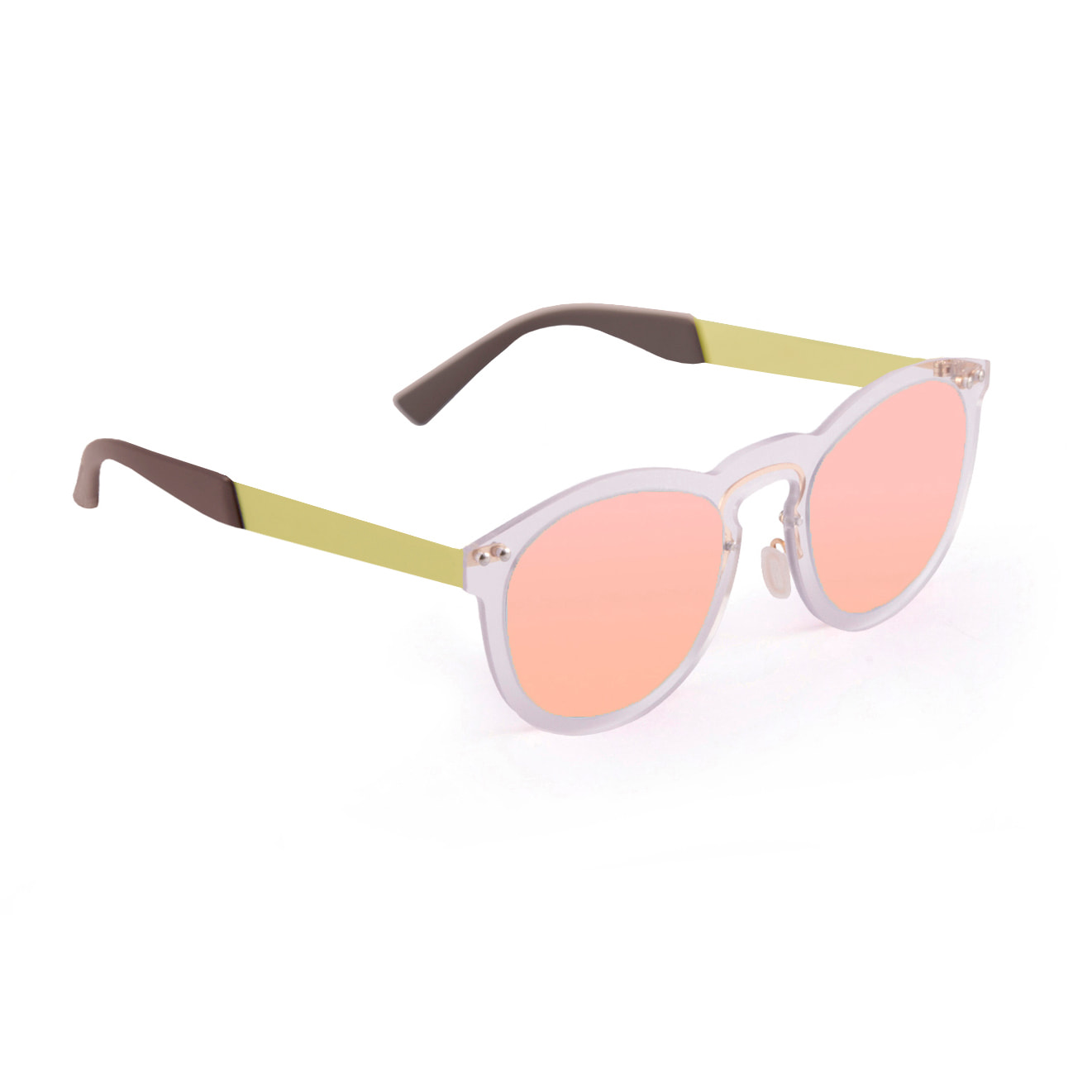 Gafas de sol OCEAN IBIZA - De espejo rosa con montura blanco transparente y patillas de metal dorado