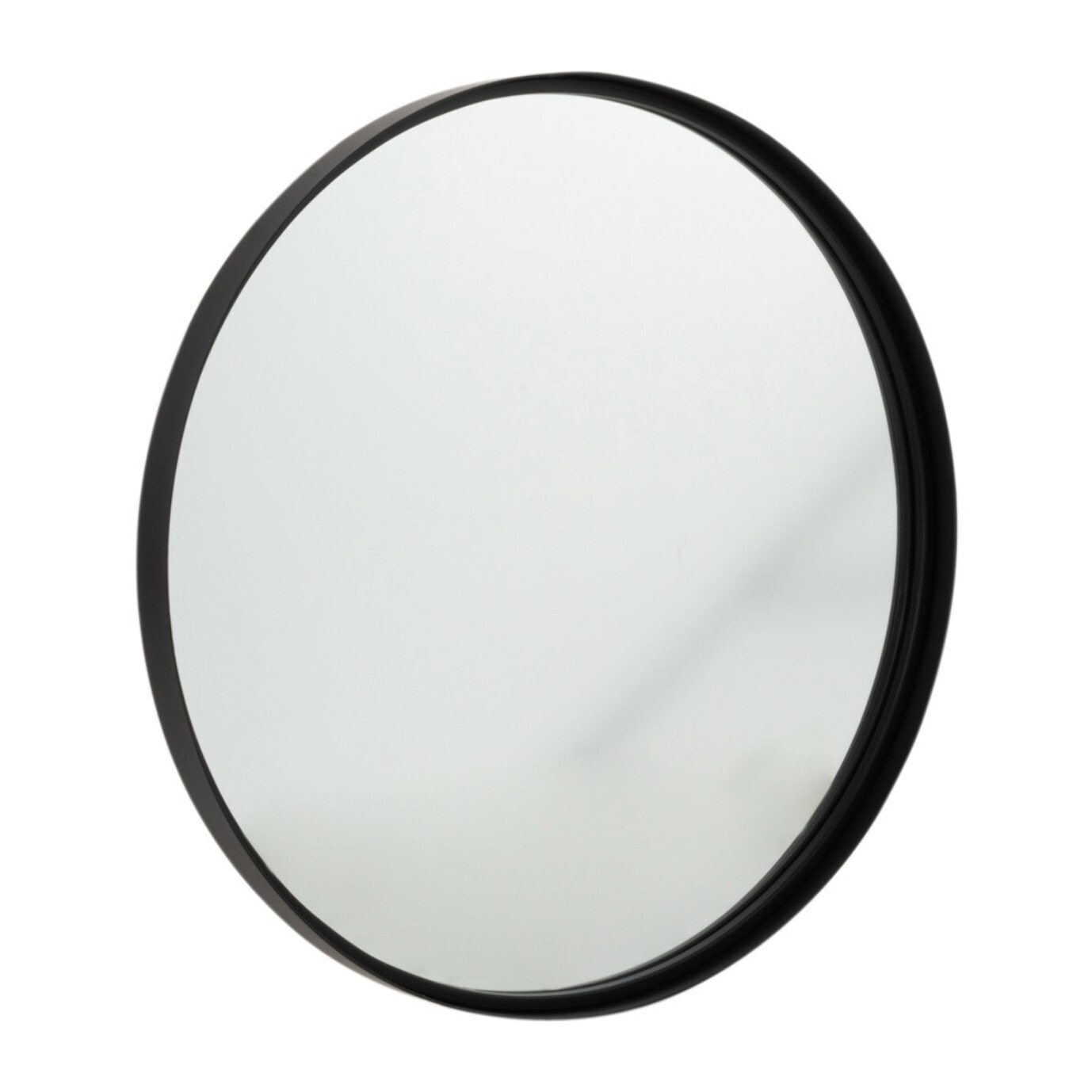 J-Line miroir Round Bord Haut - métal/verre - noir - small - Ø 60 cm