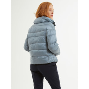 Oltre - Plumífero boxy con rouche - Azul