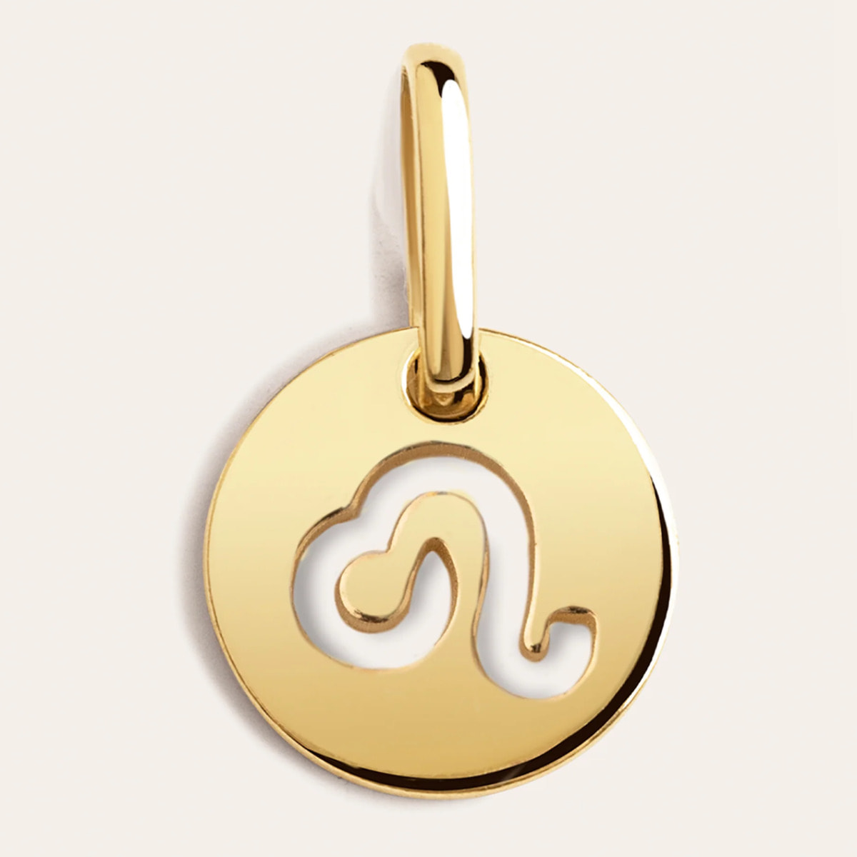 Charm Mini Medallion Zodiaco Plata Baño Oro