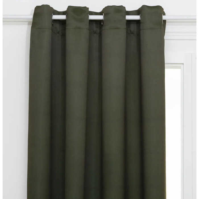 Rideau occultant "Odelie" vert kaki 140x260cm