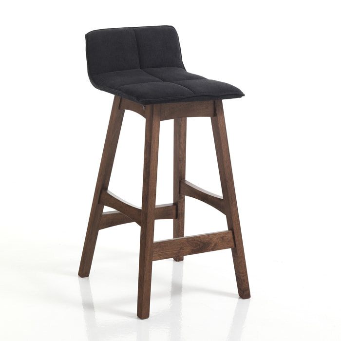 Tomasucci Lot de 2 Tabourets VARM BOIS FONCE Multicolore