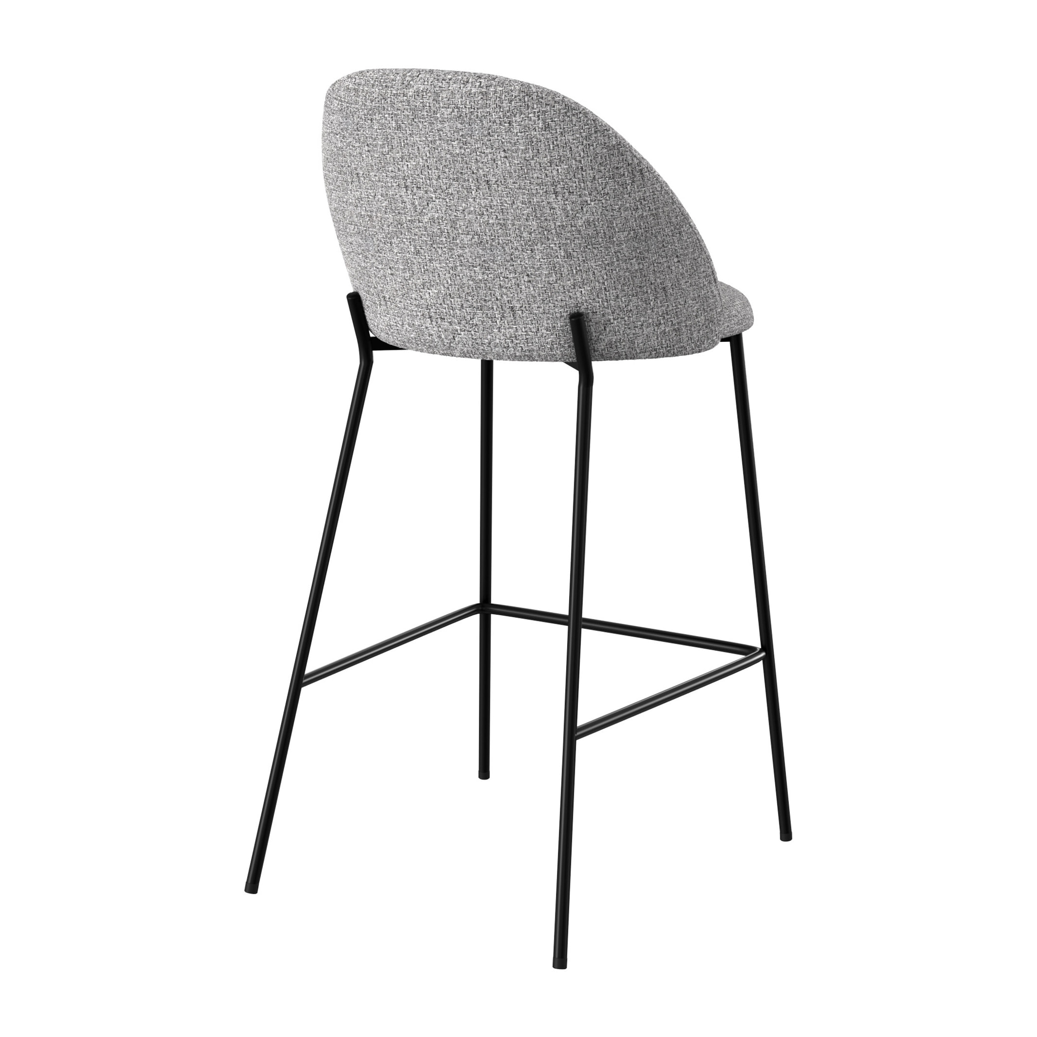 Lot de 2 chaises pour îlot central 66 cm en tissu chiné gris clair - Karl