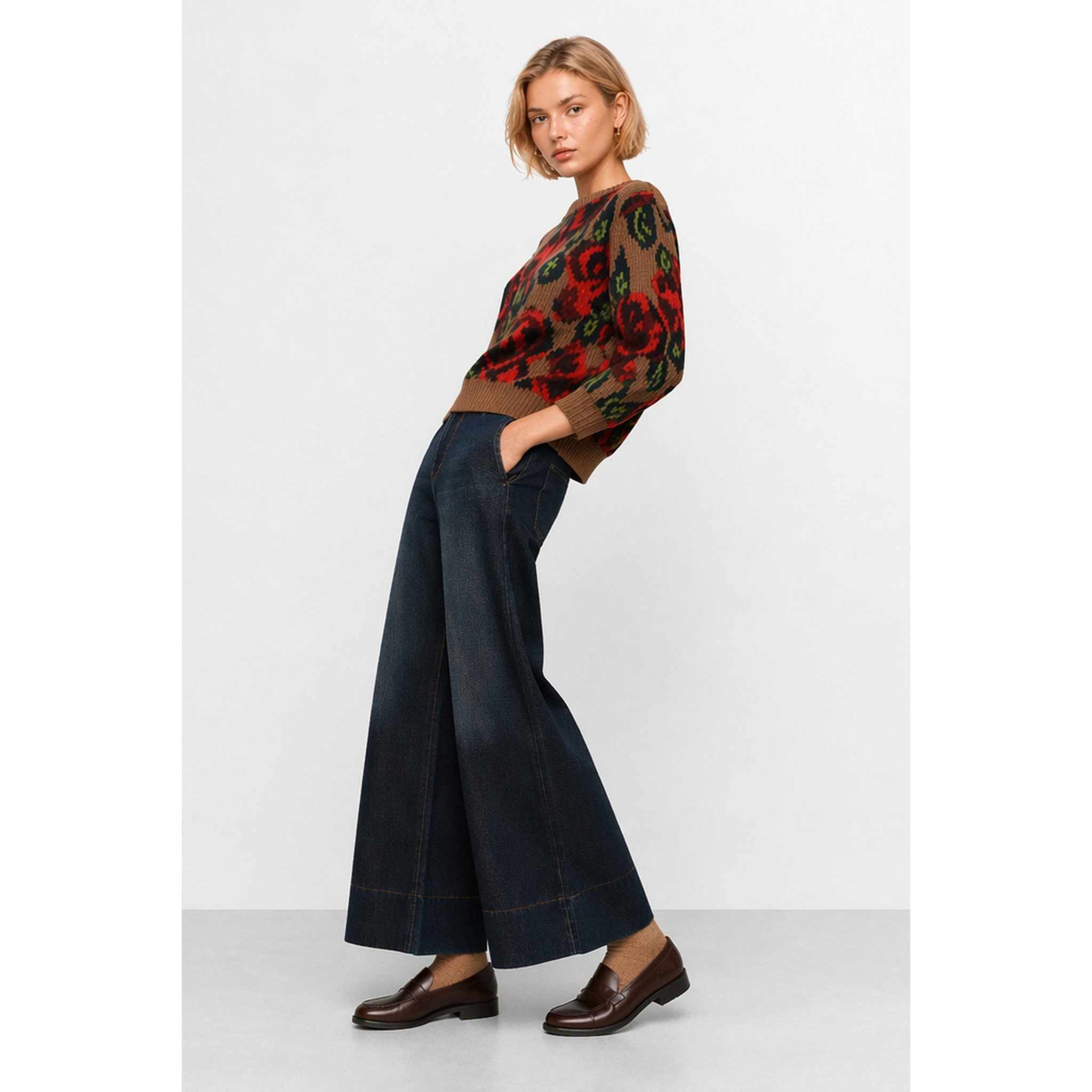 Kocca - Maglia da donna a maniche lunghe con motivo floreale Donna