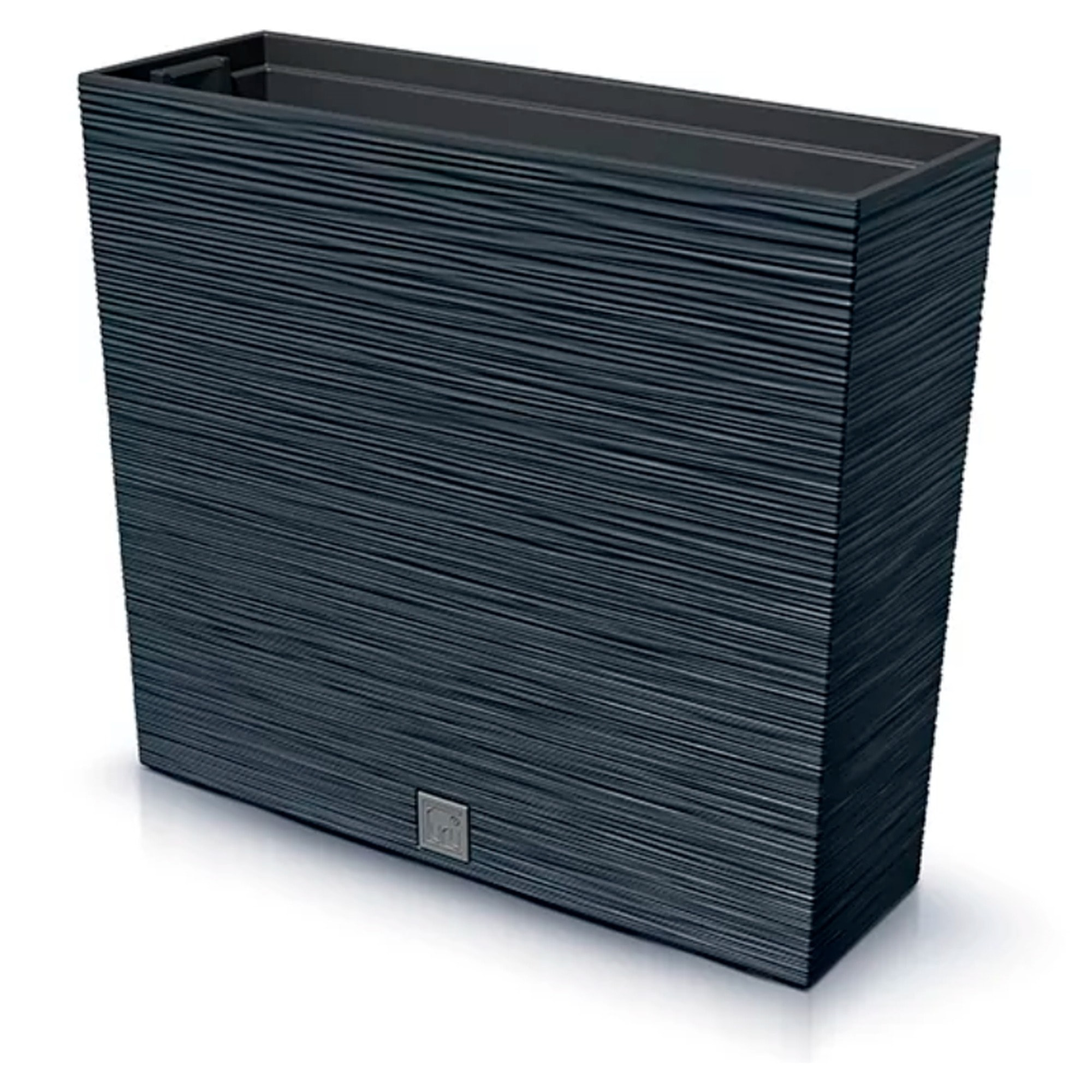 Macetero color antracita, con depósito, colección FURU, de 58 x 18 x 49,8 cm, capacidad de 12 L.