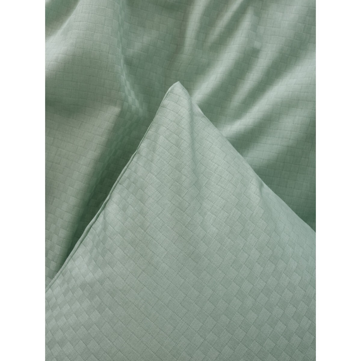 Parure housse de couette et taie(s) d'oreiller coton uni jacquard