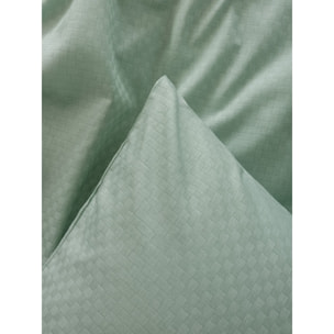 Parure housse de couette et taie(s) d'oreiller coton uni jacquard