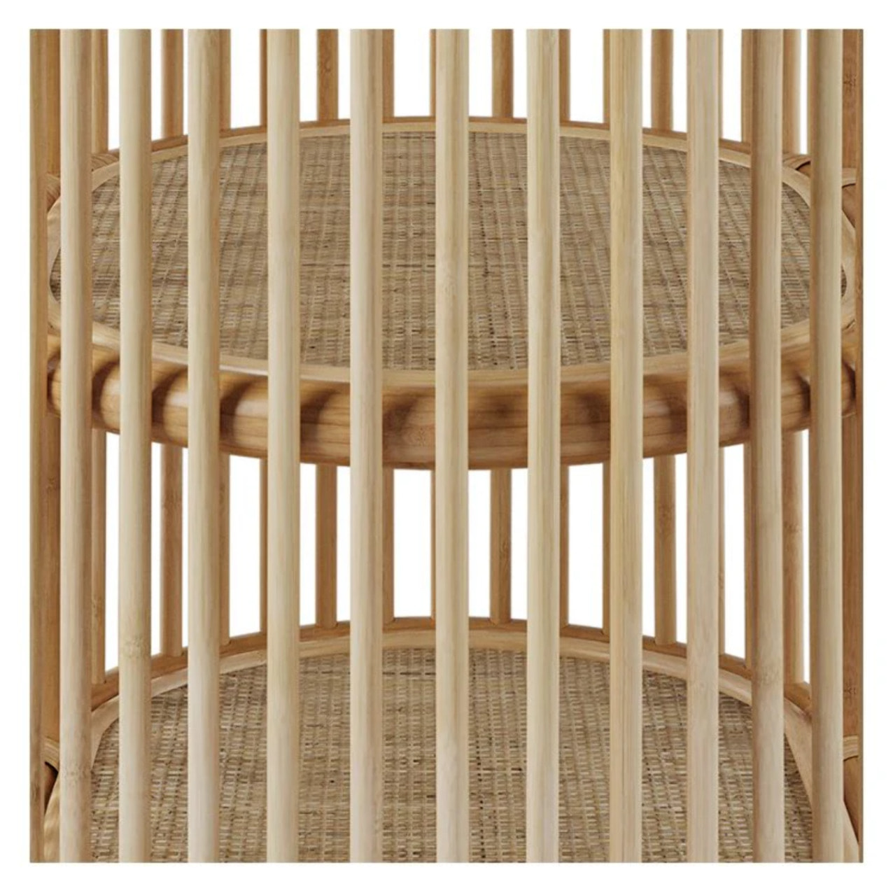 Table d'appoint 2 étagères en rotin naturel - Marthe