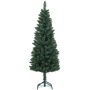 Árbol de Navidad Estrecho 150 cm Árbol de Navidad Tipo Lápiz con Base Plegable y 317 Ramas para Dormitorio Oficina Verde