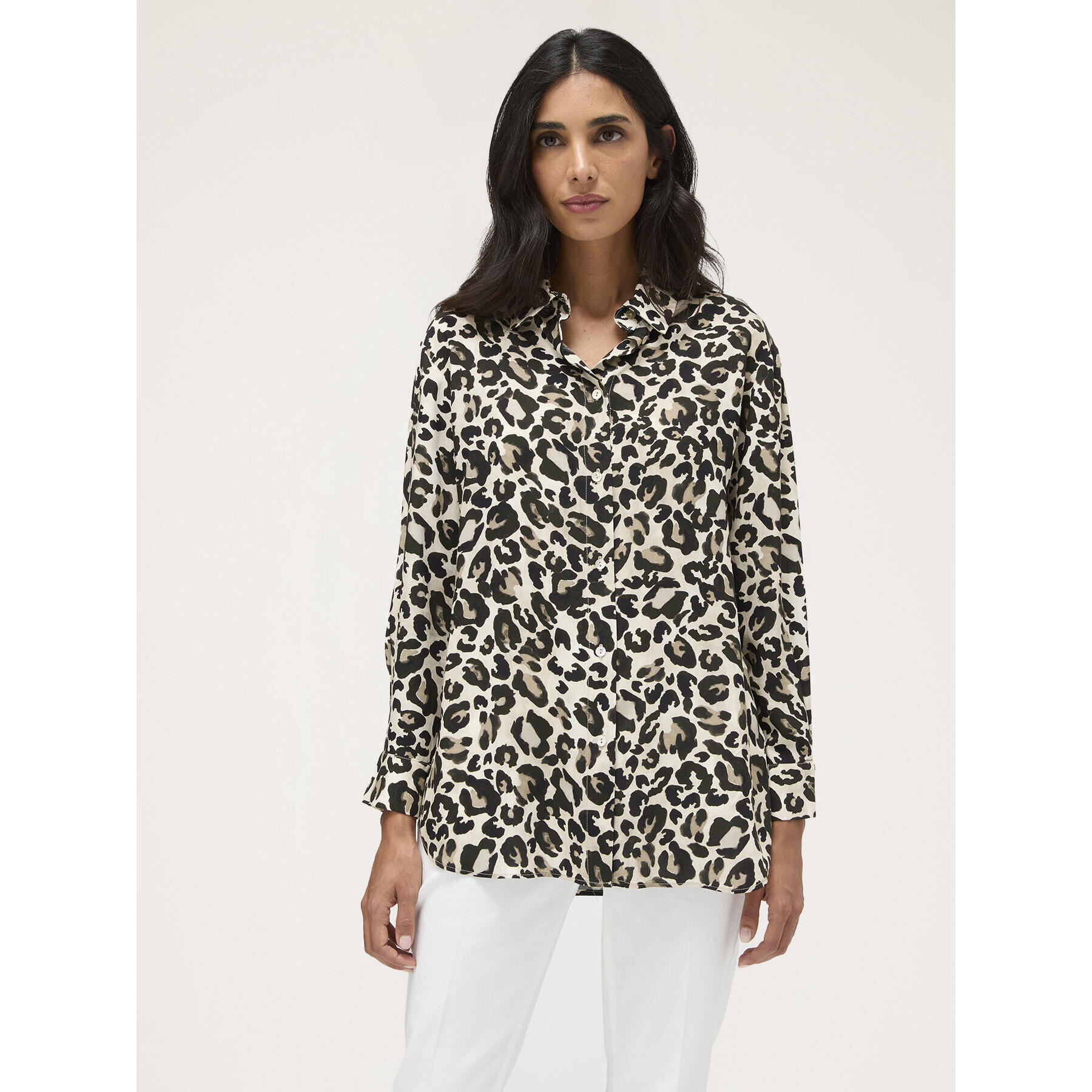 Motivi - Camicia fluida fantasia animalier - Beige