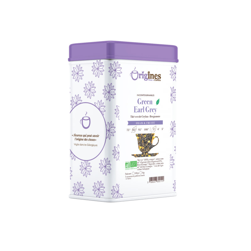 Green Earl Grey - Thé Vert Bio - Boîte Métal 100g