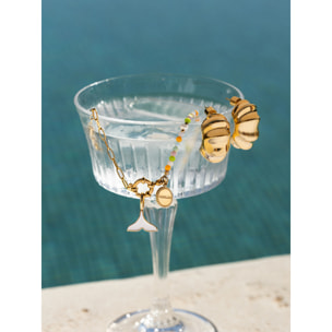 Pendientes Aro Puff Acero Baño Oro