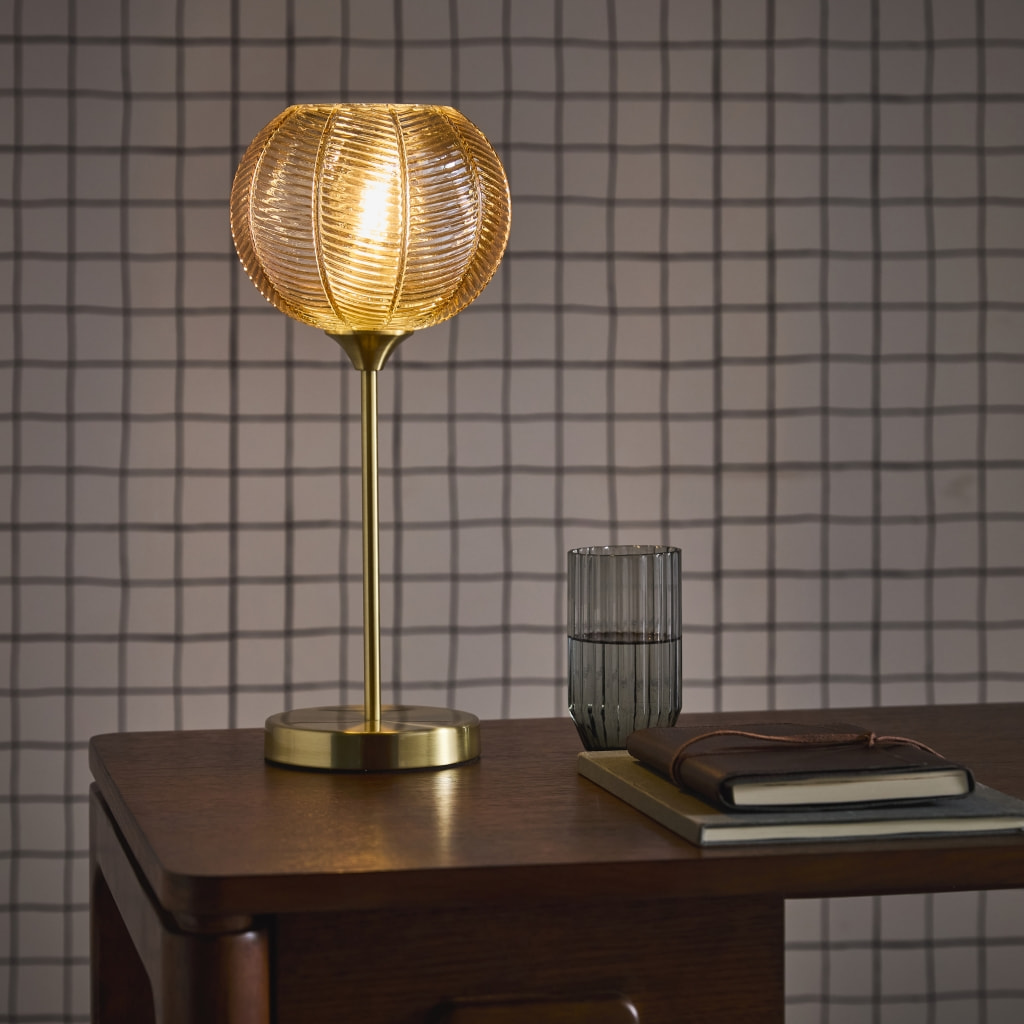 Lampe de table intérieur métal et verre Ø20cm BASILE