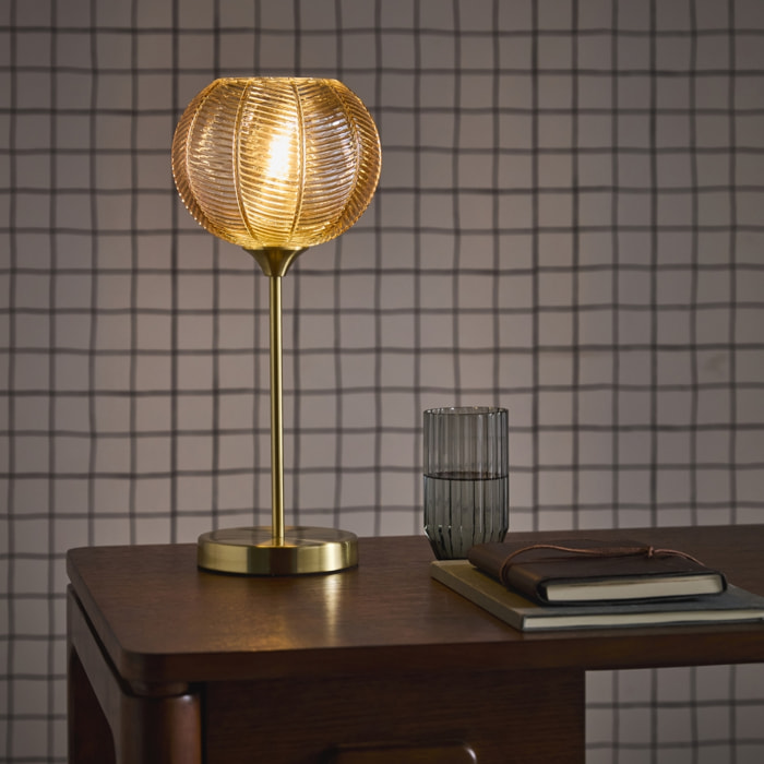 Lampe de table intérieur métal et verre Ø20cm BASILE