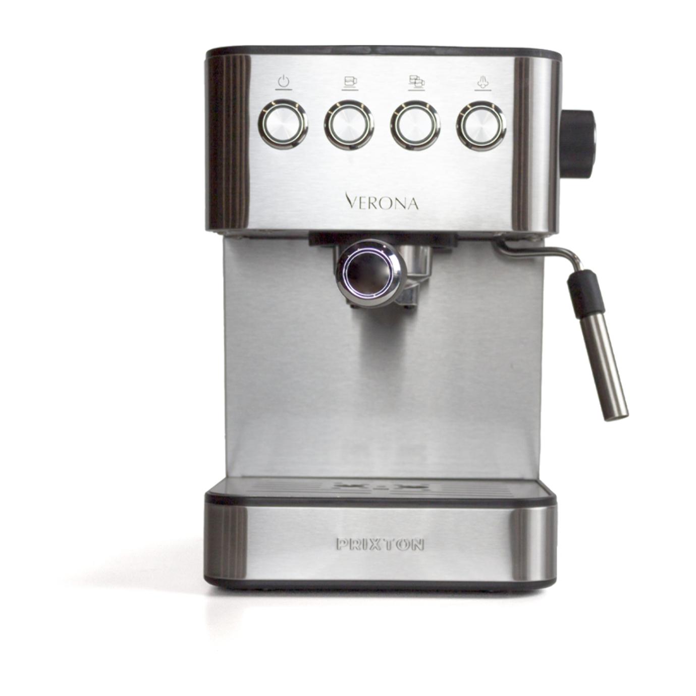 Cafetera Verona con portafiltro de doble salida - Expresso - Bomba italiana - 20 Bares - Vaporizador orientable