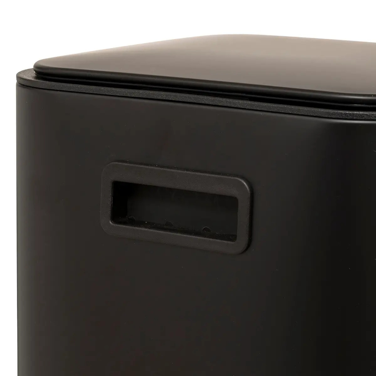 Poubelle "Delta" en métal noir 30L