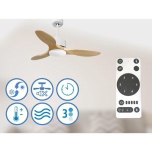 Ventilateur de plafond ø106 cm avec Wifi Réversible Hypersilence 40   W Blanc