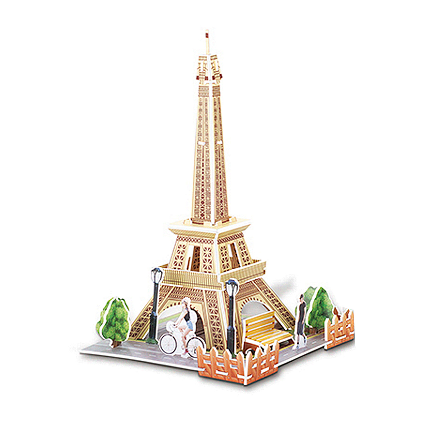 Puzle 3D de cartón de la Torre Eiffel en París. 26 piezas.