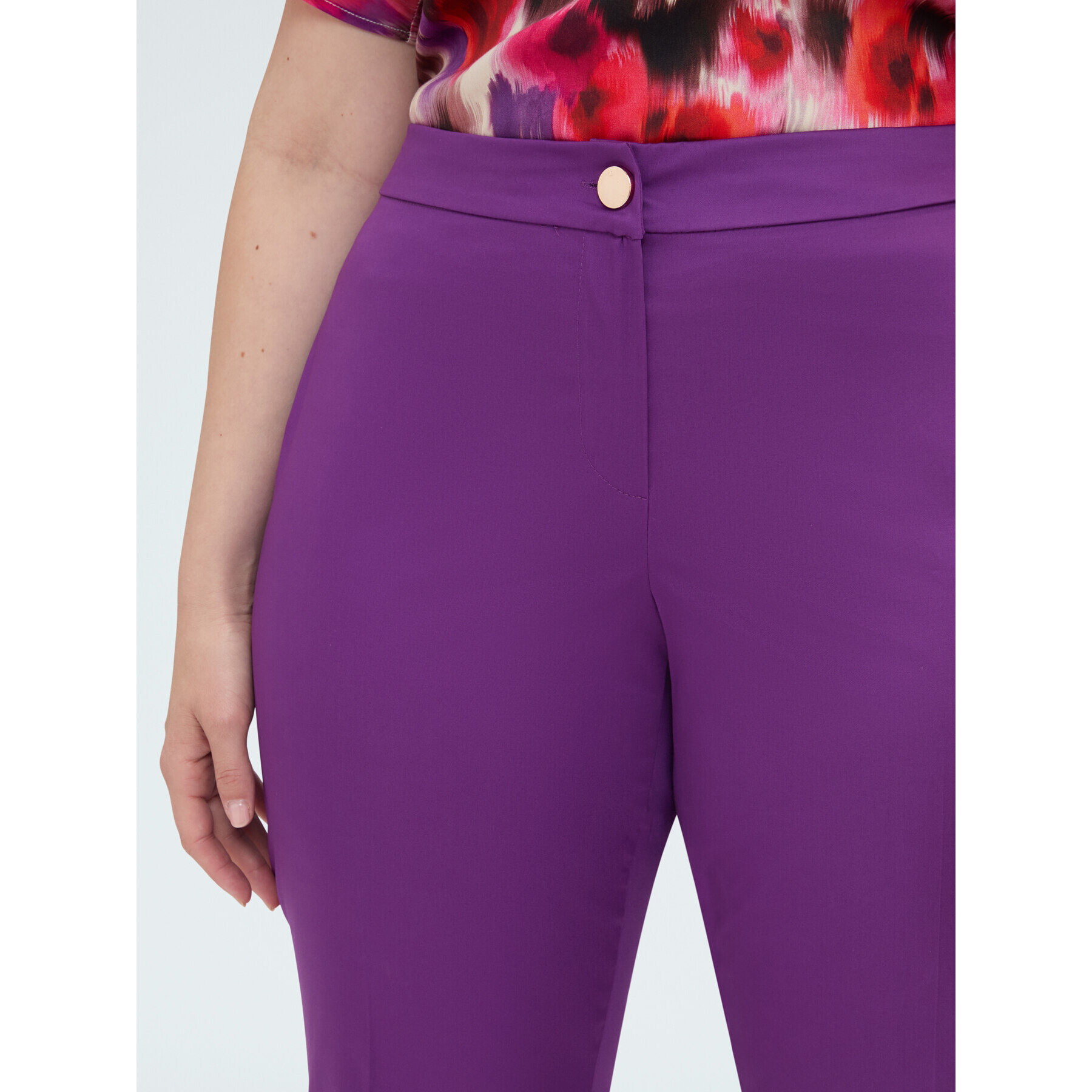 Fiorella Rubino - Pantaloni Regular in cotone stretch - Viola