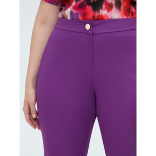 Fiorella Rubino - Pantaloni Regular in cotone stretch - Viola