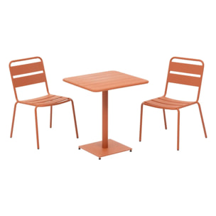 Chaise de jardin empilable "Phuket" ambre en acier traité epoxy
