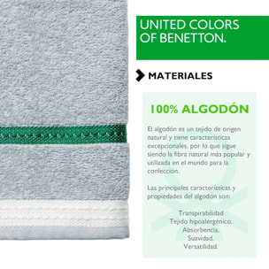 Toalla de manos 50x90cm 450gms 100% algodón gris con rayas neutral benetton