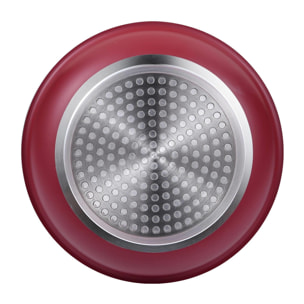 Set de 5 Sartenes Ø18Ø20Ø22Ø24Ø26cm en Aluminio prensado Rojo + 2 Mangos extraíbles Click&Cook Bergner