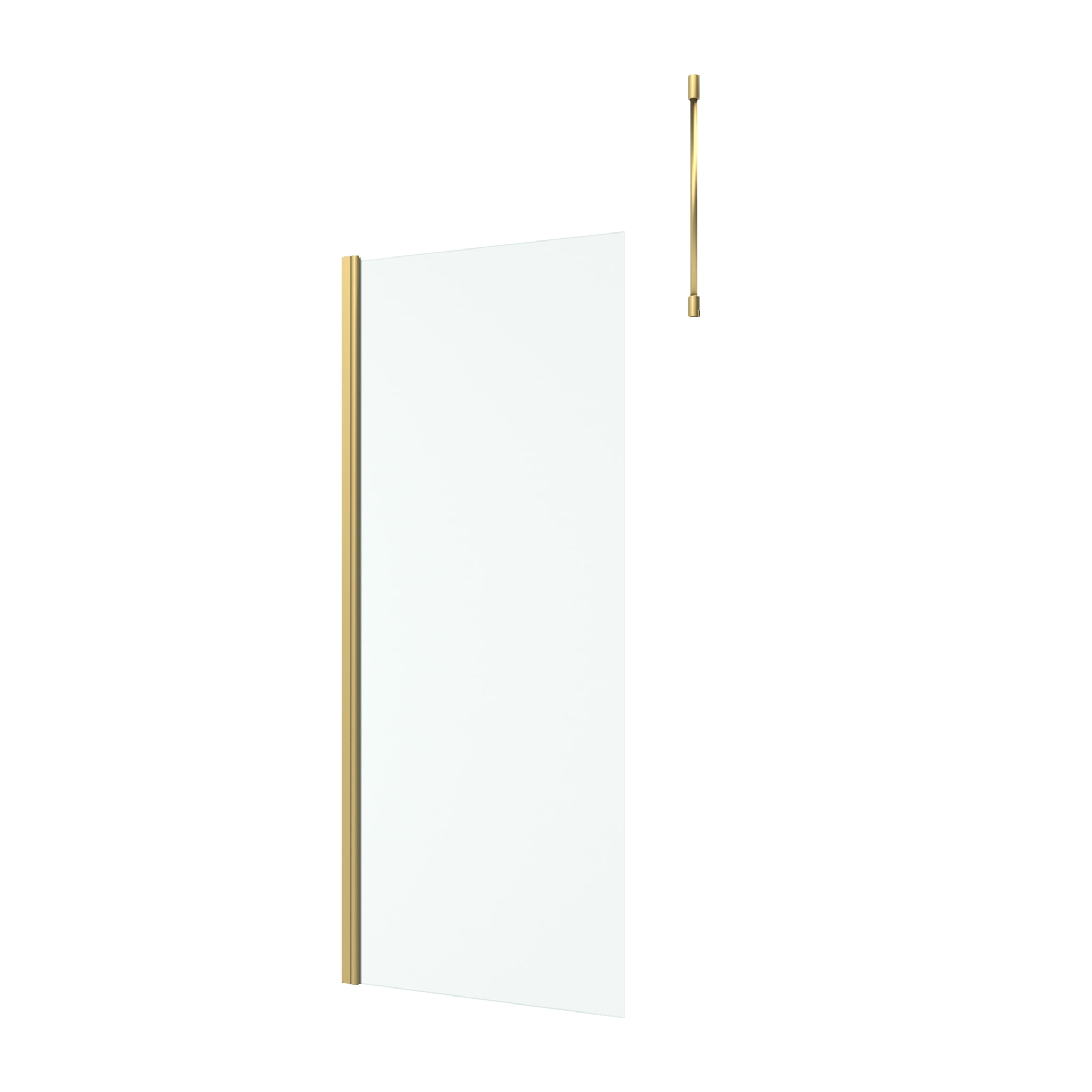Paroi de Douche 80x200cm Verre 8mm - Profilé + Barre Plafond Finition Or Brossé - FREEDOM 2 GOLD