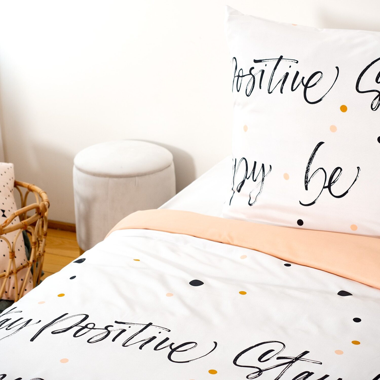 Parure housse de couette 100%microfibre 72gsm positive