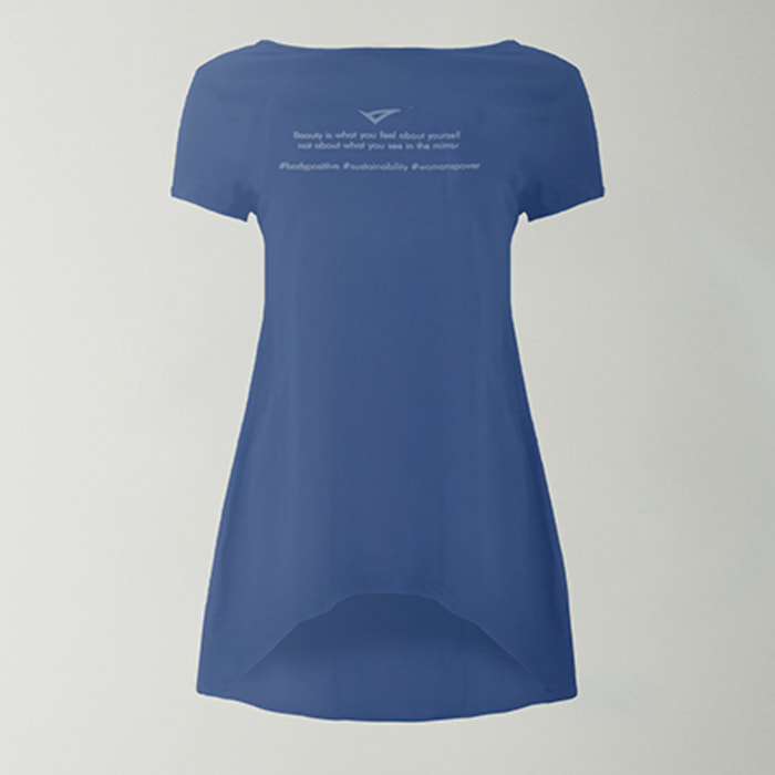t-shirt ginnastica europa donna azzurro
