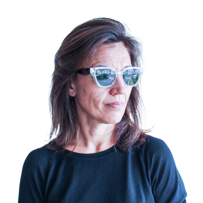Gafas de sol OCEAN PETRA - Frente blanco transparente y patillas care / Verde