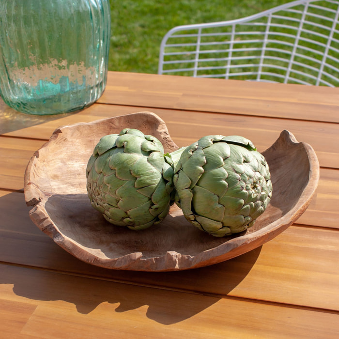 Coupe en bois de teck 35cm EROSION