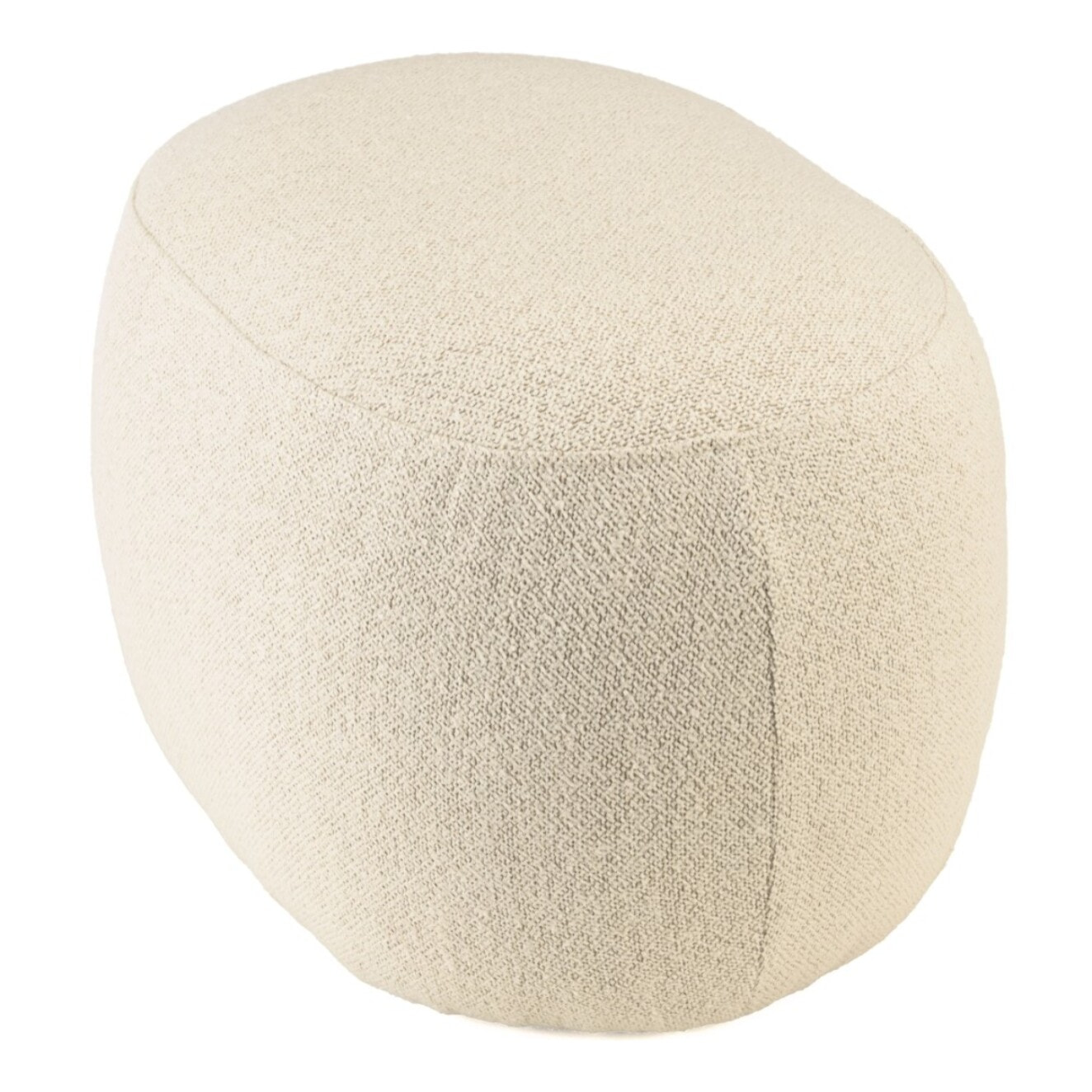 LEOPOLD - Pouf forme design n°2 en tissu petite bouclette beige