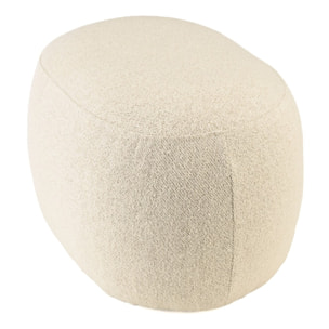 LEOPOLD - Pouf forme design n°2 en tissu petite bouclette beige