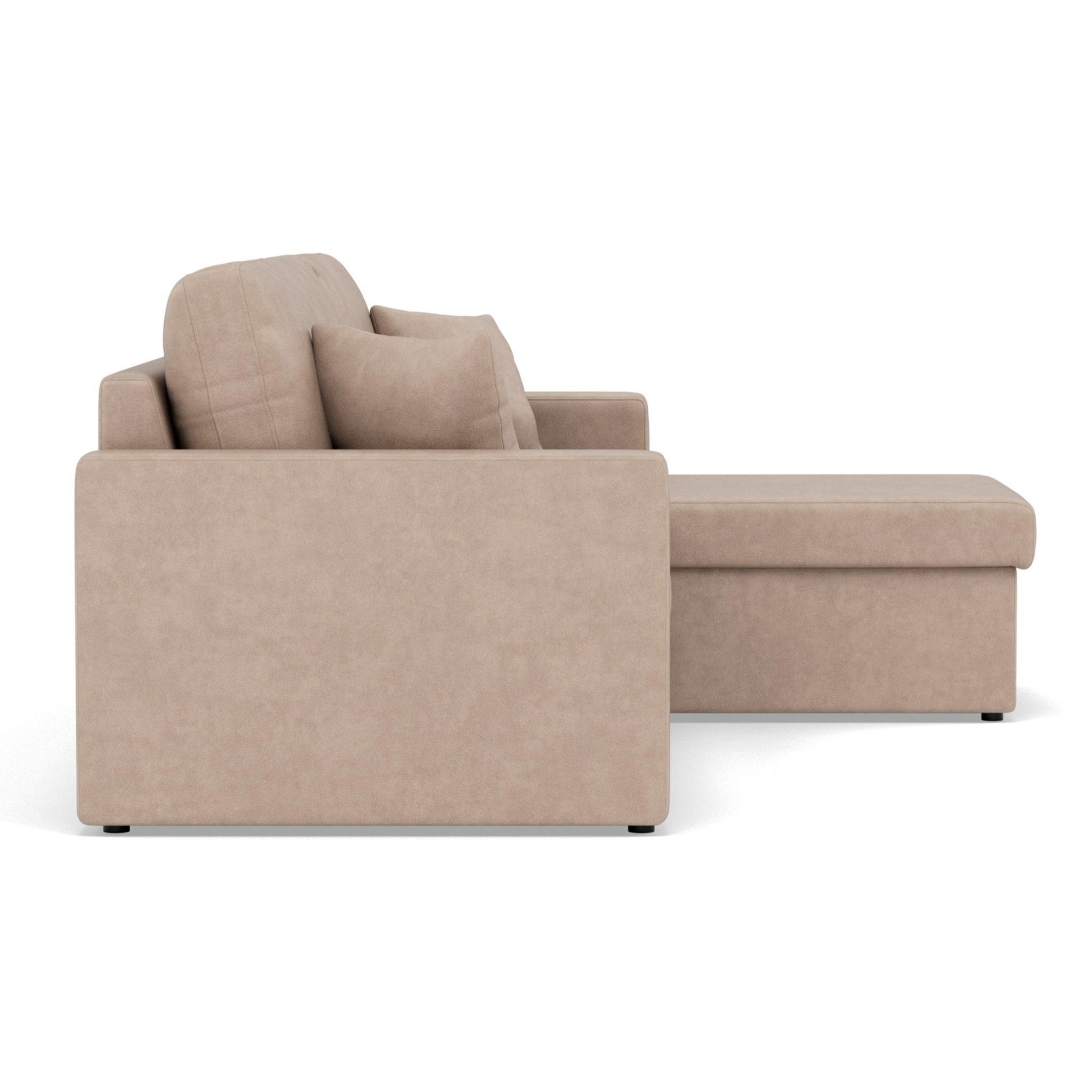 Cyrus - Canapé d'angle réversible 4 places - convertible avec coffre - en simili - Beige