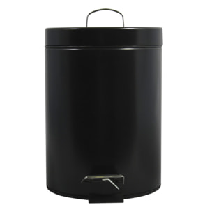 Poubelle à pédale Inox 5L Noir MSV