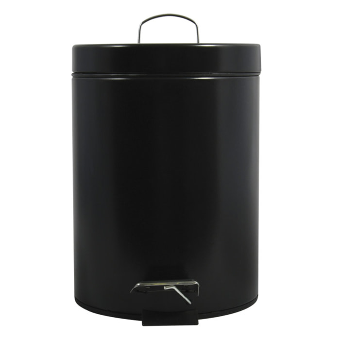Poubelle à pédale Inox 5L Noir MSV
