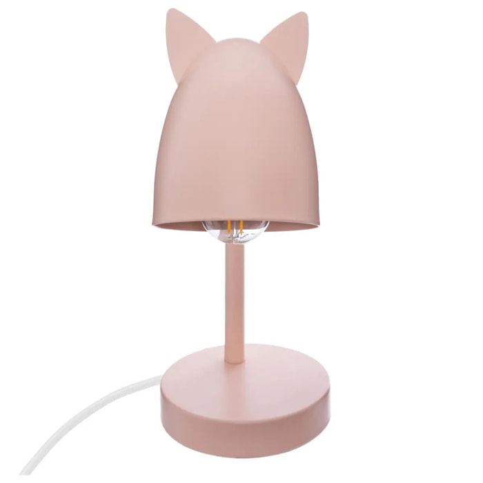 Lampe à poser à oreilles H.31cm métal rose